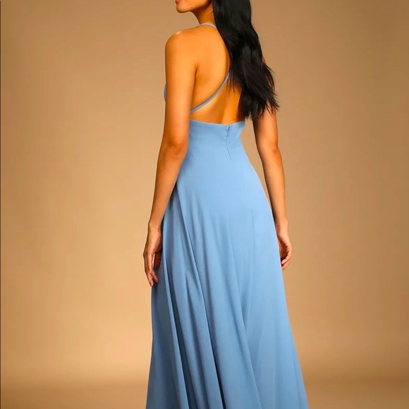 Lulus Dresses Lulus Slate Blue Backless Dress Poshmark